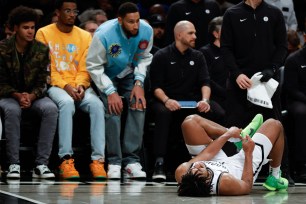 Nets guard Cam Thomas suffered an ankle injury against the Clippers on Nov. 8.