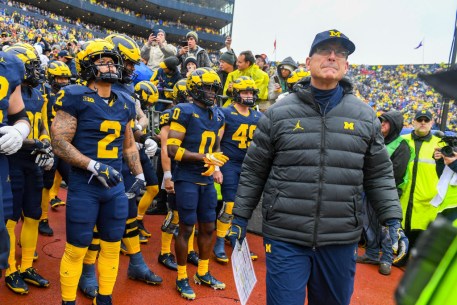 Jim Harbaugh is accepting the remainder of his three-game suspension from the Big Ten, Michigan announced.