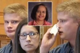 Killer teen sobs, gets bloody nose as he's sentenced to life for beating Spanish teacher to death over bad grade
