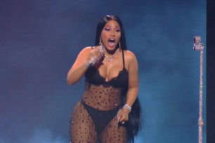 Nicki Minaj performs onstage at the 2023 MTV Video Music Awards on September 12, 2023 in Newark, New Jersey.
