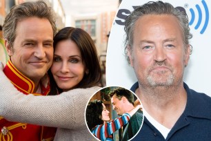 Courteney Cox is mourning Matthew Perry, who played her husband on the NBC sitcom "Friends," following his Oct. 28 death at 54.