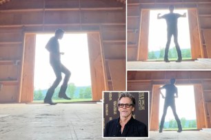Kevin Bacon performing the "Footloose "dance.