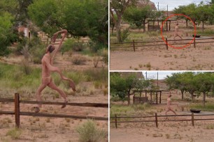 Social media sleuths were left baffled over an eerie Google Street View image that appeared to depict a nude, floppy-armed creature in Utah.