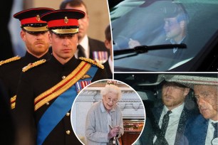 Royals 'furious' over book revelations about Prince Harry and William's feud as Queen lay dying: report