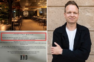 Morten P. Ortwed, the owner of Köd London a Steakhouse in East London, defended his establishment's menu rules after customers accuse him of "guilt-tripping" them for ordering tap water.