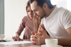 Couple reviews personal loan application
