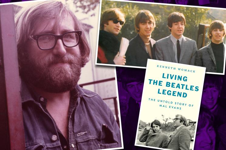 Mal Evans, the cover of his new biography, and the Beatles.
