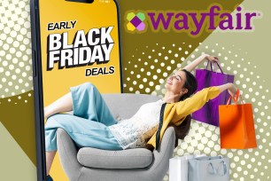 A shopper lounges, enjoying Wayfair's Early Black Friday deals